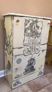 This is the Sea Queen piece made from the old liquor cabinet.