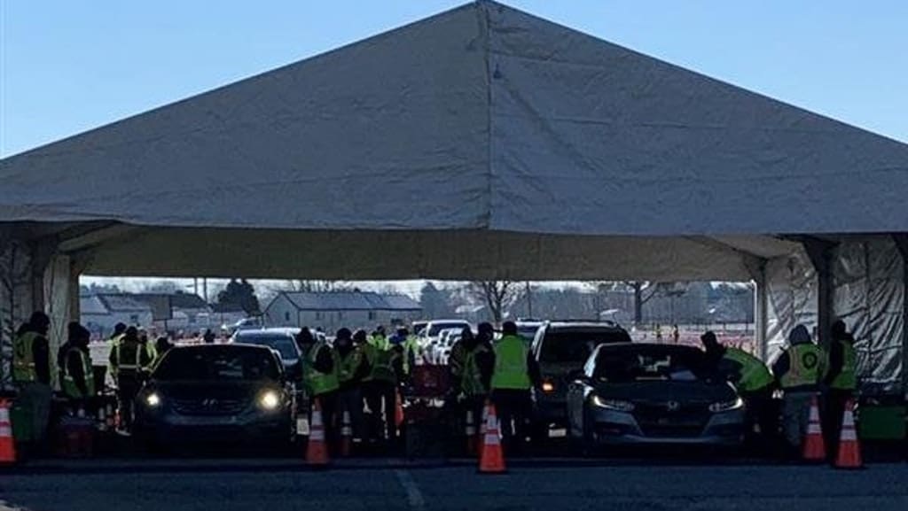 The FEMA mass vaccination site opened Sunday at the Dover speedway.
