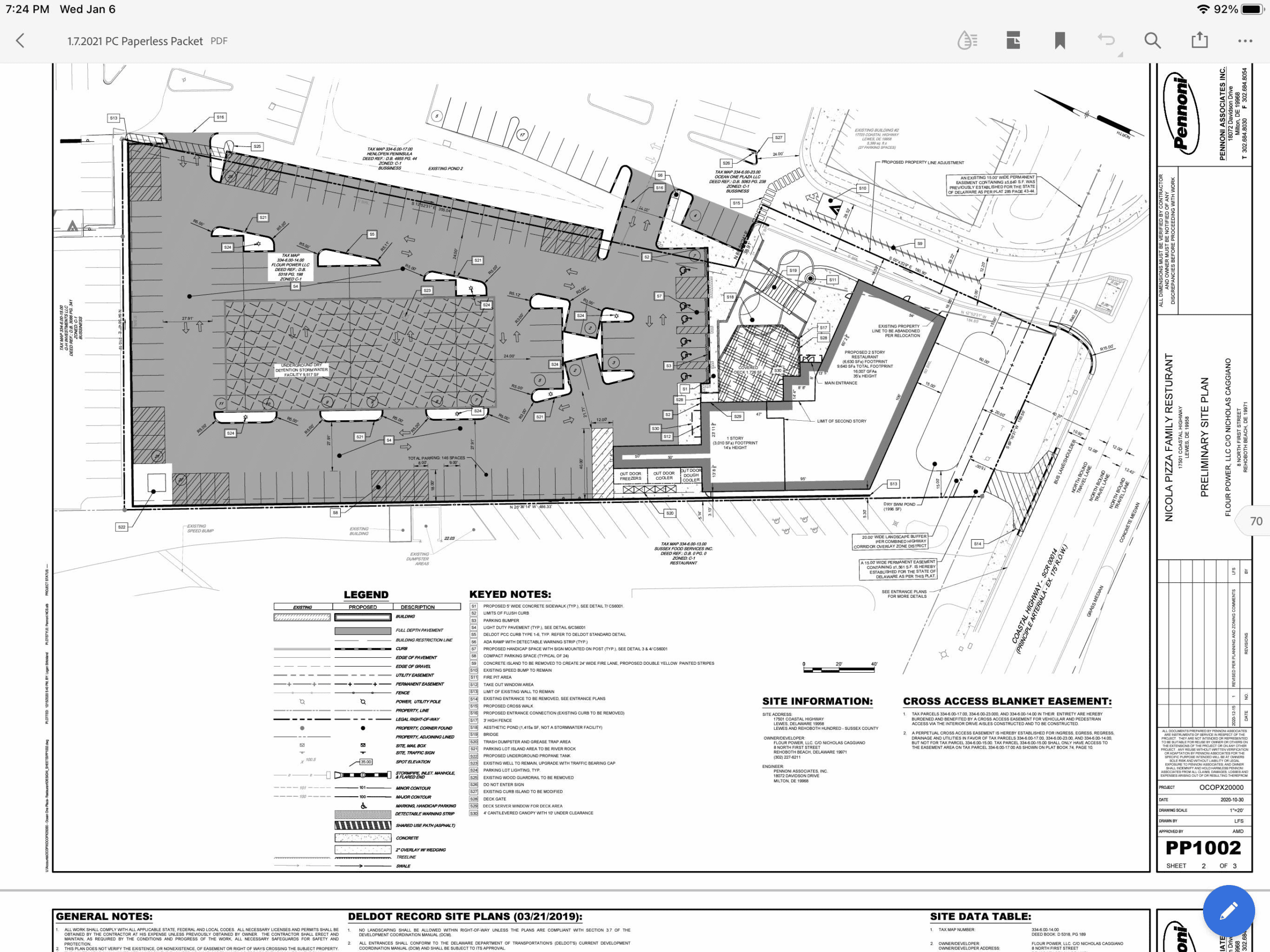 Nicola Pizza preliminary site plan in Lewes