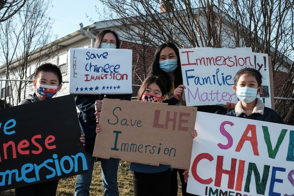 Featured image for “Students, parents protest plan to end Linden Hill’s Chinese Immersion program”