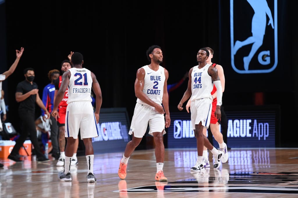 The Blue Coats Players in the photo are Braxton Key (2) and Paul Reed (44).