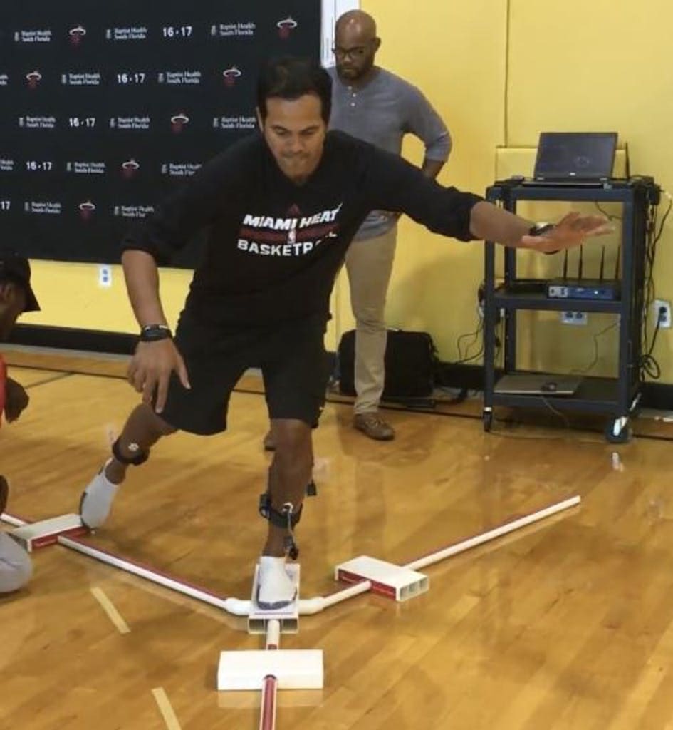 Homer was helping the Miami Heat test the efficacy of player shoes and to help develop the team's load management program when Coach Erik Spoelstra jumped in.