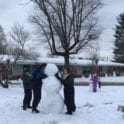 Snowmen popped up all over the snowy lawn of Regal Heights Nursing Home Tuesday.