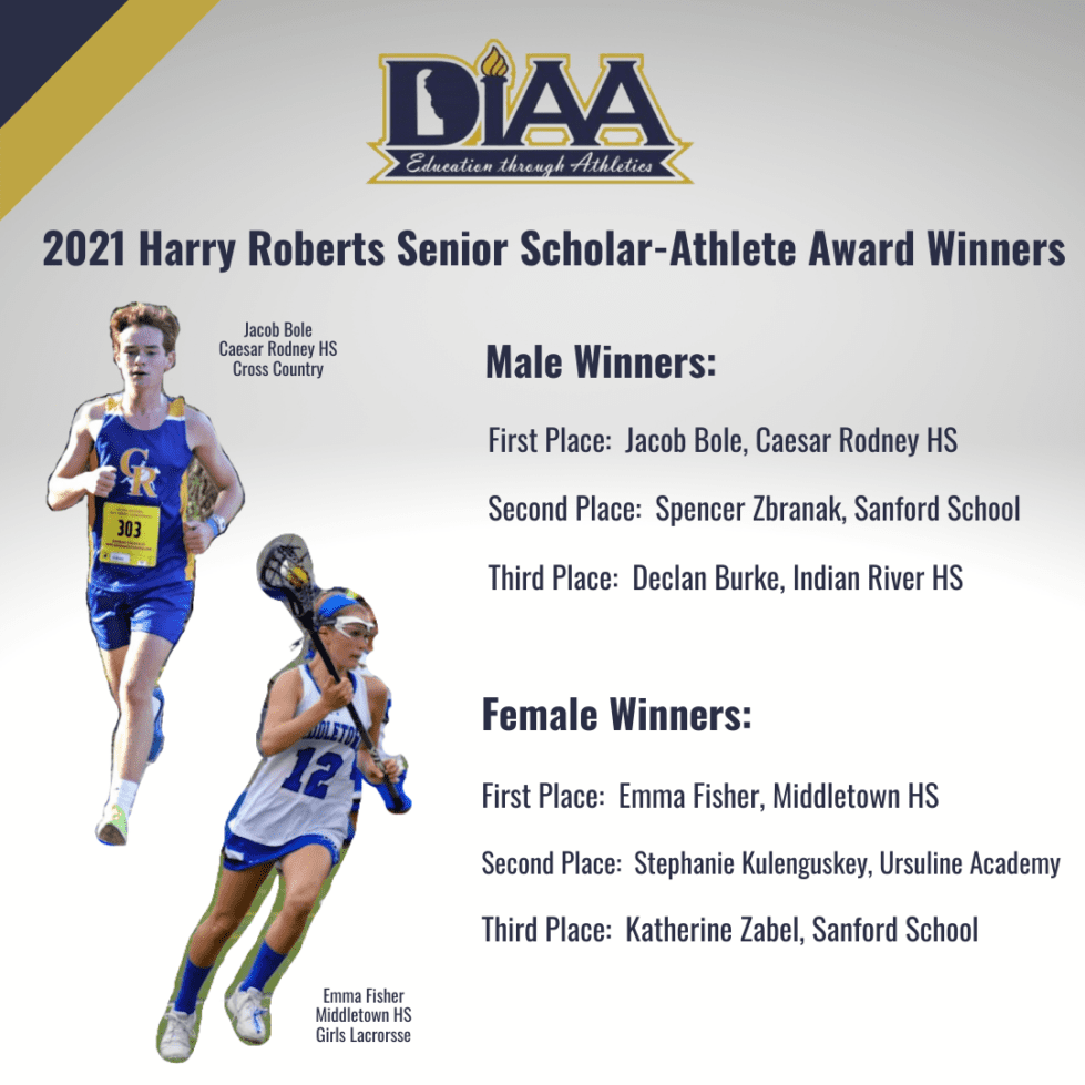 DIAA 2021 Harry Roberts Senior Scholar Athlete Award Winners