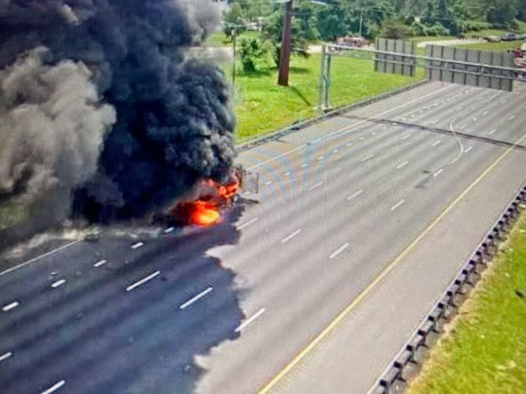 Featured image for “Burning off peroxide after I-95 accident triggers stay at home warning”