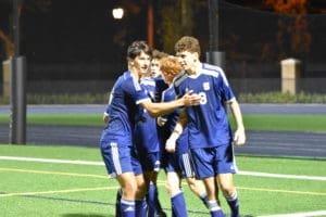 Salesianum celebrates after 1 of Jake Rosss 3 goals against Appoquinimink scaled 2