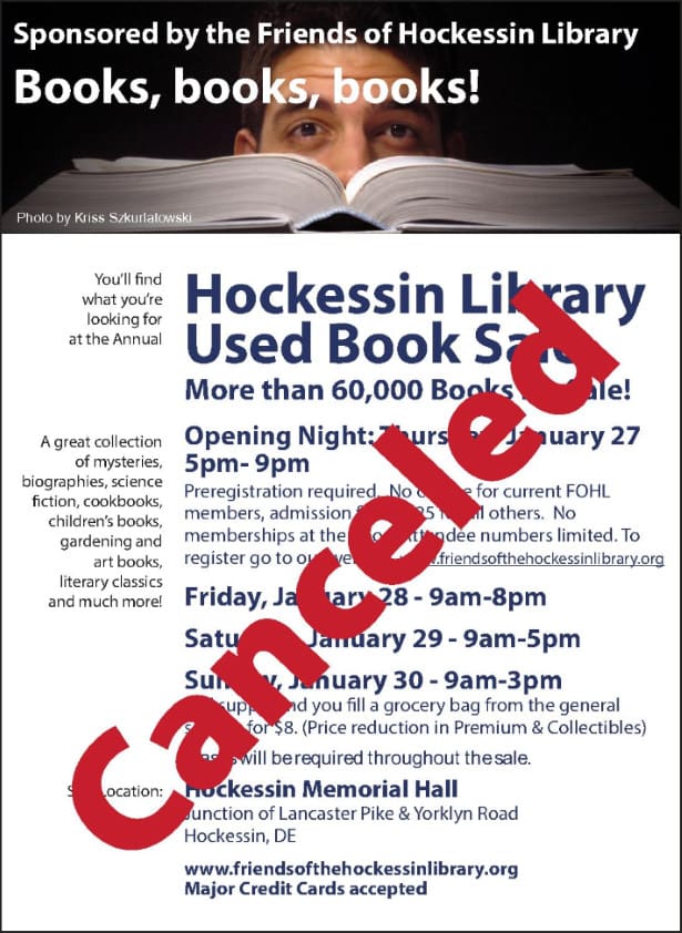 Featured image for “Hockessin, Unionville used book sales canceled”