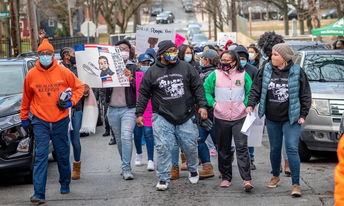 A demonstration for peace for Martin Luther King Jr. (West Side Grows Together)