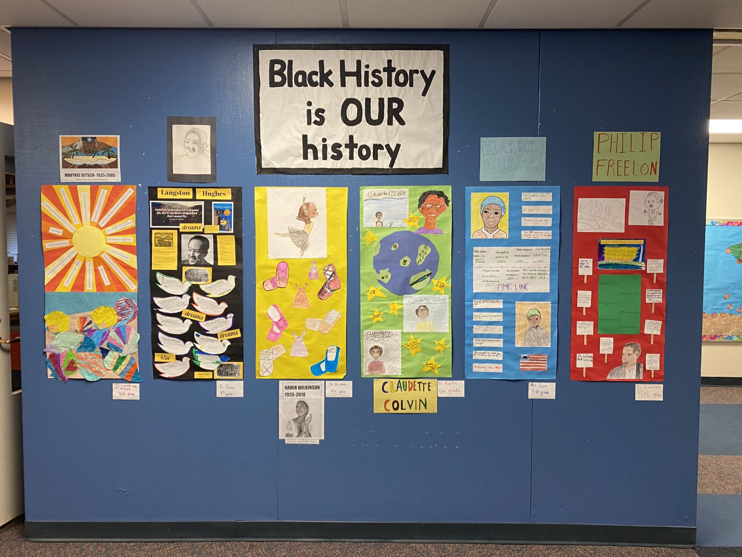 Featured image for “Friends elementary students’ Black History project brightens entrance”