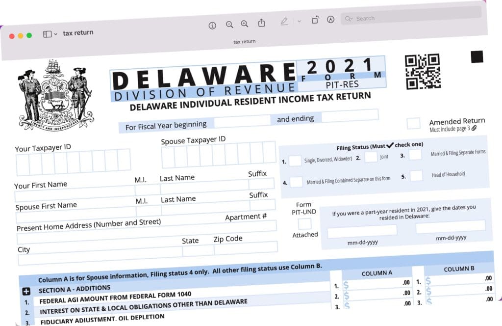 A problem with the supply of paper delayed the printing of Delaware personal income tax booklets.