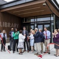 Officials gathered Friday for a ribbon cutting ceremony to celebrate the opening of Appoquinimink Library in Middletown.