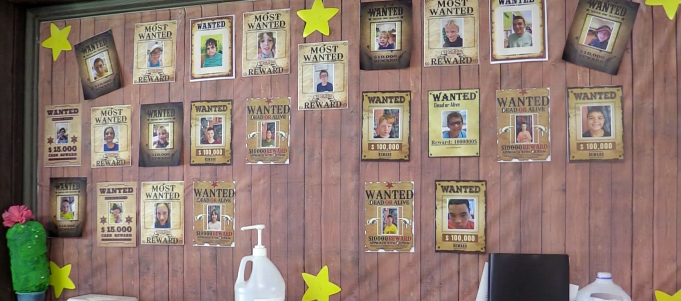 In line with Camp Lenape's theme this year, the campers each have their own "wanted" posters.