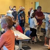The crowd at a DelDOT open house on plans for Foulk Road (Ken Mammarella photo)