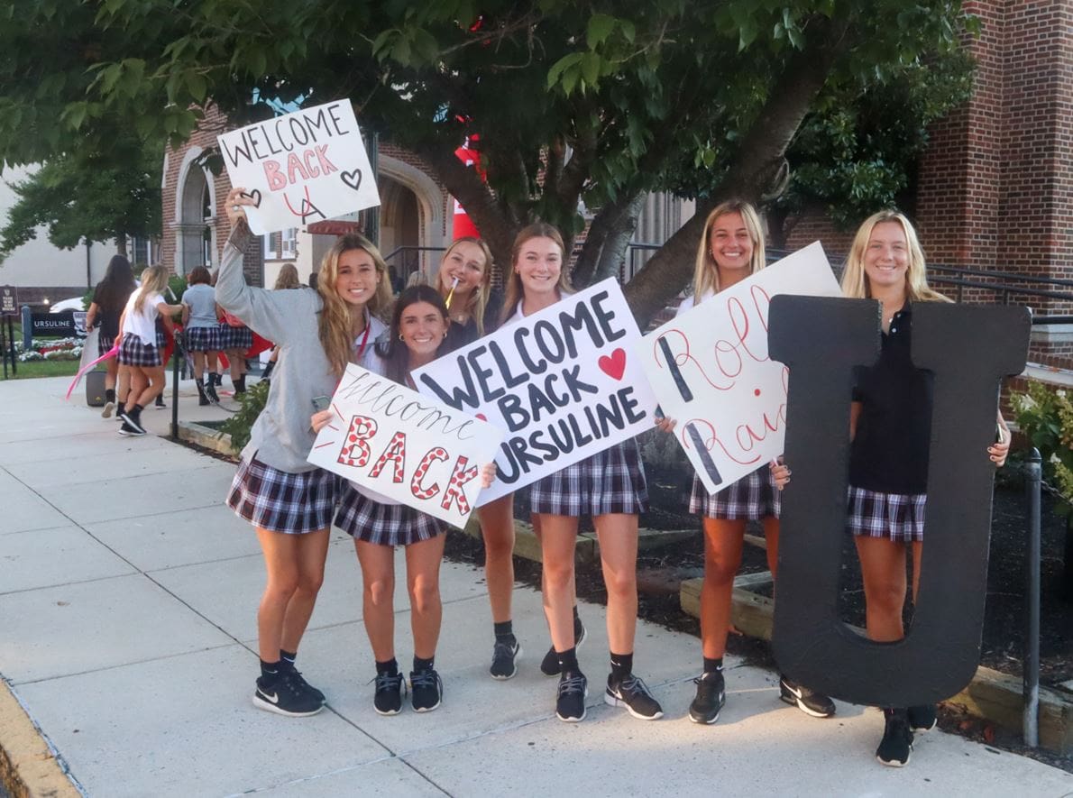 Featured image for “Winnie the dog, seniors welcome back Ursuline students”