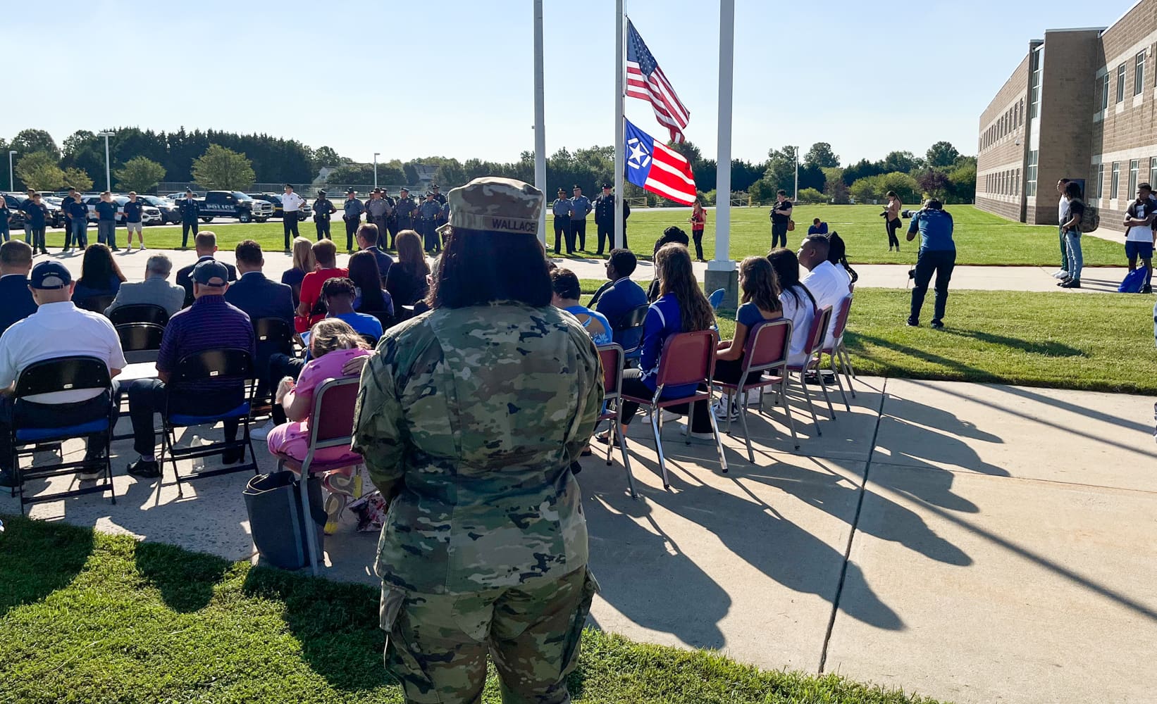 Middletown High School hosted a 9/11 memorial ceremony Friday, where dozens of military and law enforcement officers gathered.