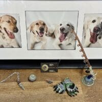 Cremation art DOGS Greg Losco makes glass memorials that use ashes from cremations. This set uses ashes from the dogs Duke and Abby. (Greg Losco photo)