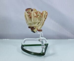Cremation art Losco made a softball glove for his mother from his grandfather’s ashes. (Greg Losco photo)