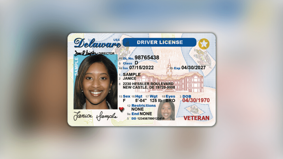 Delaware veteran indicator driver license