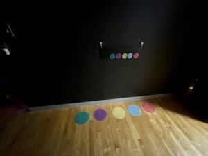 The first section of the sensory room includes a station for students to run their feet and hands through. (Jarek Rutz/Delaware LIVE News)