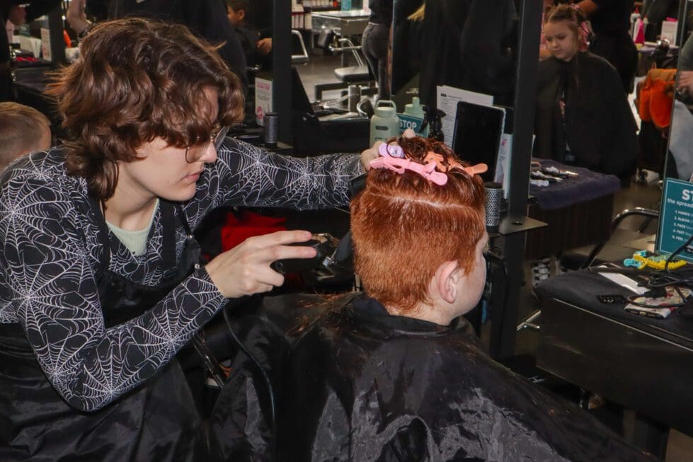 Colonial students experiencing homelessness received free haircuts and haircare training Tuesday. (Jarek Rutz/Delaware LIVE News)