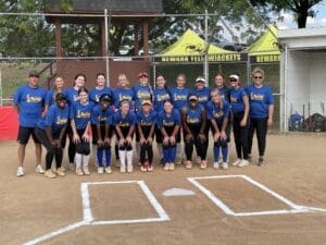 Blue team for 2023 DFRC Blue Gold softball team photo by Glenn Frazer