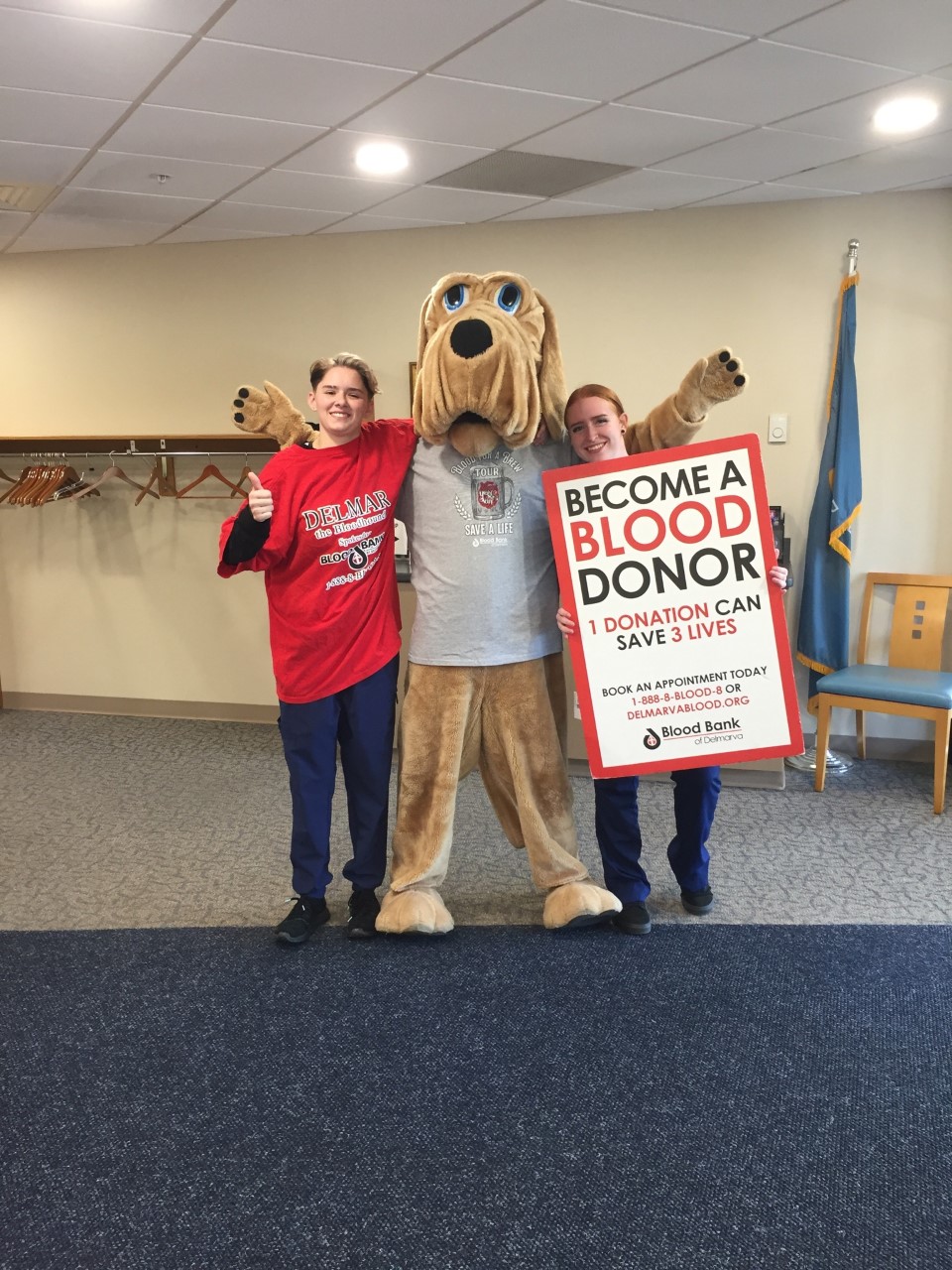 Julia Delmar and Daisy hit the streets to beg for blood donors.jpeg
