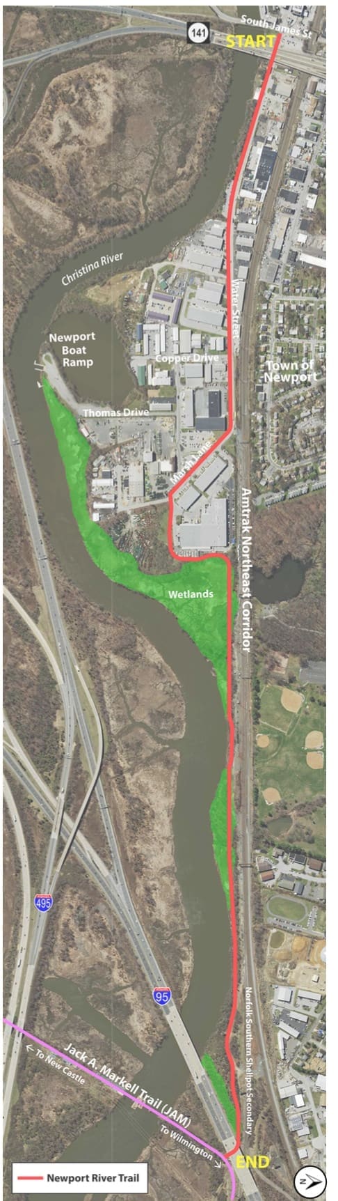 The Newport River Trail will go over wetlands. (WILMAPCO)