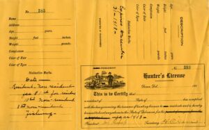 1913 Hunters License No. 385 1