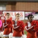 Smyrna cheerleaders during the national anthem photo courtesy of Ben Fulton