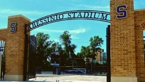 Entrance into Abessinio stadium photo courtesy of Salesianum School Twitter page