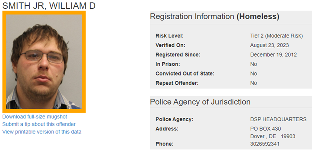 Homeless Sex Offender Notification 3 TW