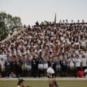Salesianum student section in Abessinio stadium for a football game photo by Nick Halliday