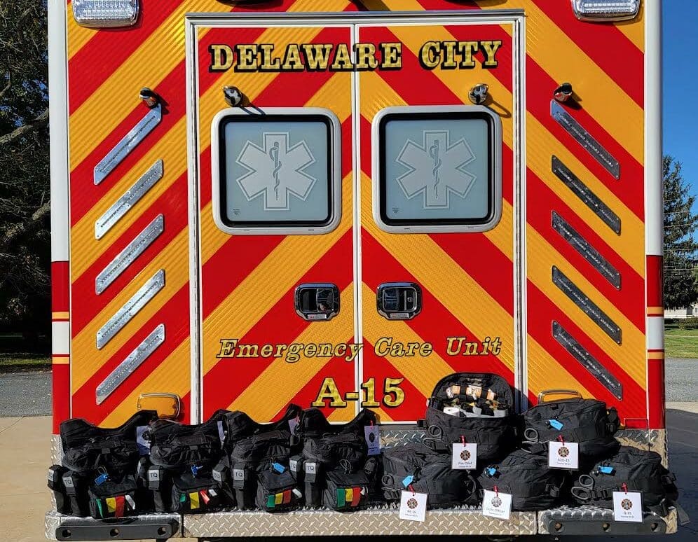 The Delaware City Fire Company has invested in ballistic gear and trauma kits.