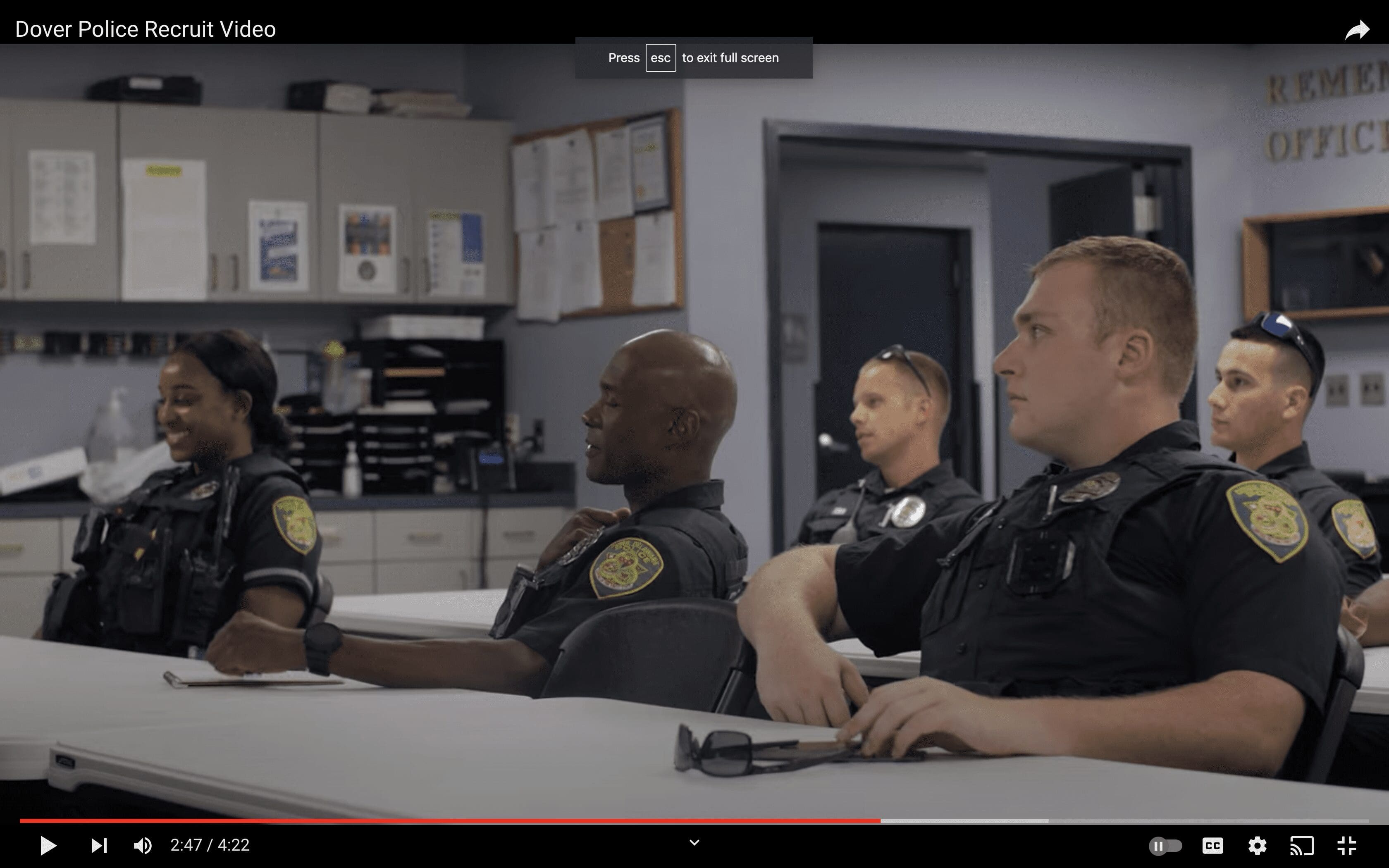 The Dover Police Department's recruitment video has been listed as one of the best in the nation for 2023.