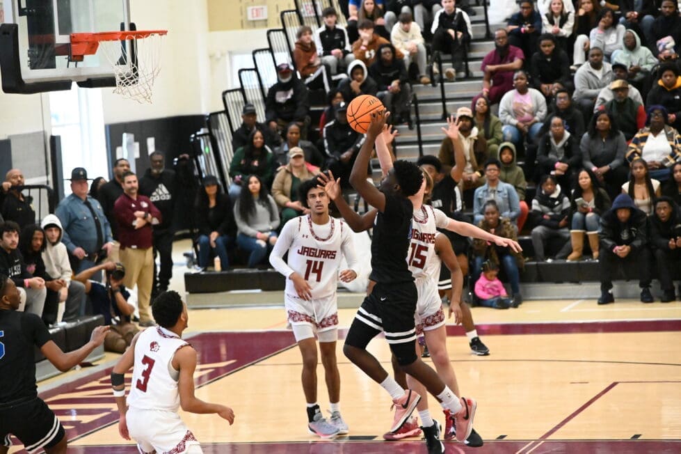 Middletown basketball Zion Mifflin attempts a shot in the triple overtime win over Appo photo courtesy of Nick Halliday