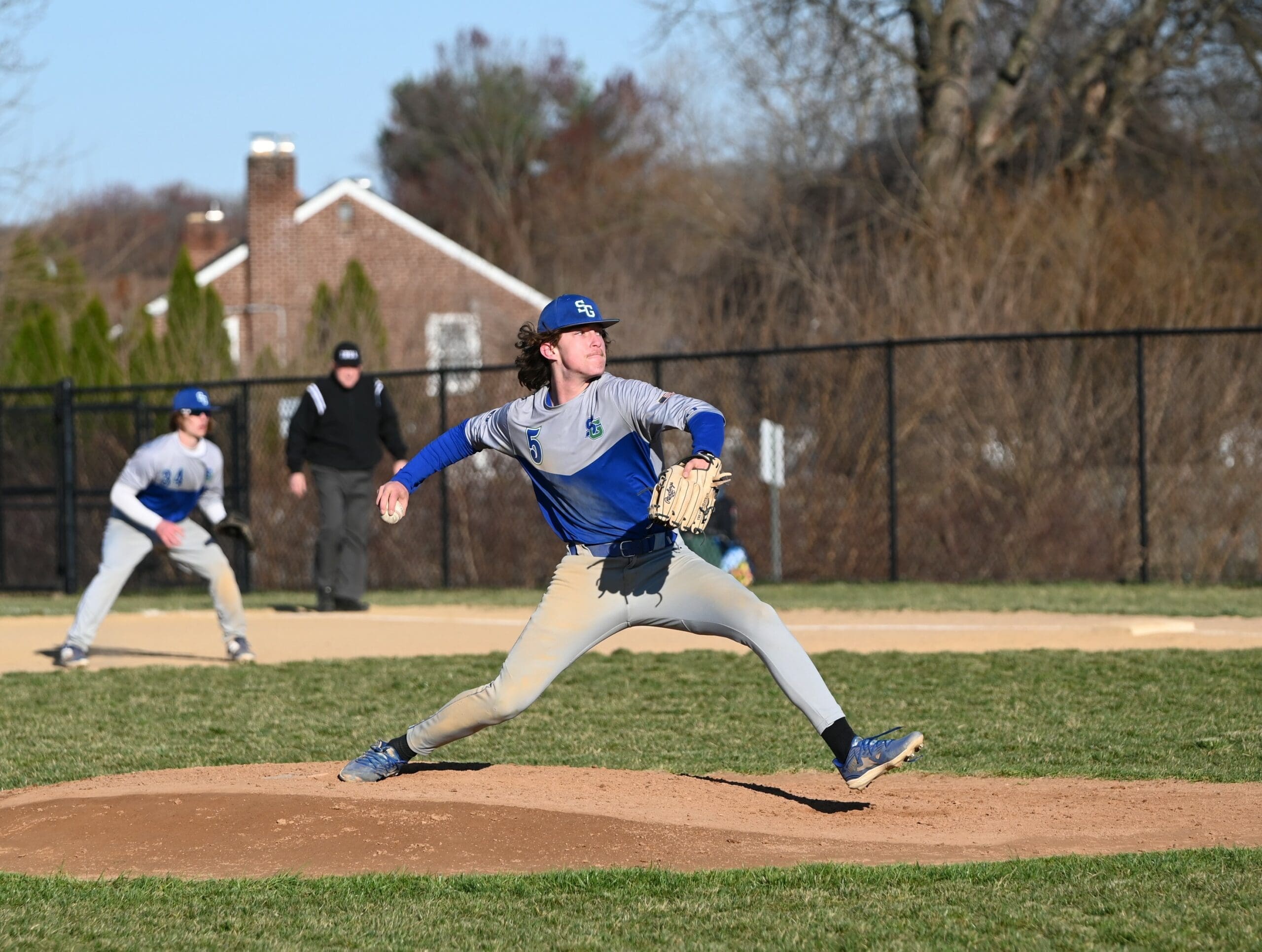 St Georges baseball Joey Russo throws a pitch in the victory over Conrad photo courtesy of Nick Halliday scaled