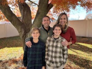 Stephanie Sherman, 2025 Delaware Charter Schools Teacher of the Year, and her family.