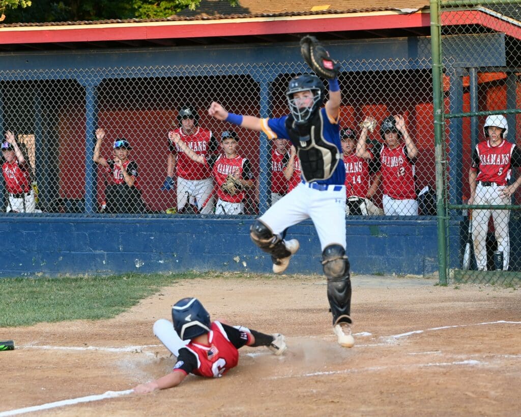 Brandywine, Naamans get walk off wins to advance 4 Naamans Little League Patrick Tray slides in safely at home. Photo by Nick Halliday