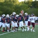 Newark Charter Football Ajay Bonis comes up with the fumble. Photo by Nick Halliday