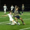 Sals-CR Soccer: Esser leads Salesianum past undefeated Caesar Rodney 3-1 4 Caesar Rondey soccer Trevor Sullivan attempts a slide tackle on Salesianum Tyler Cifa. Photo by Nick Halliday