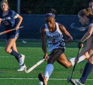 Delmar Wildcats field hockey Laela Brown scored two goals as they advance to the semifinals. Photo courtesy of Laela Brown Hudl