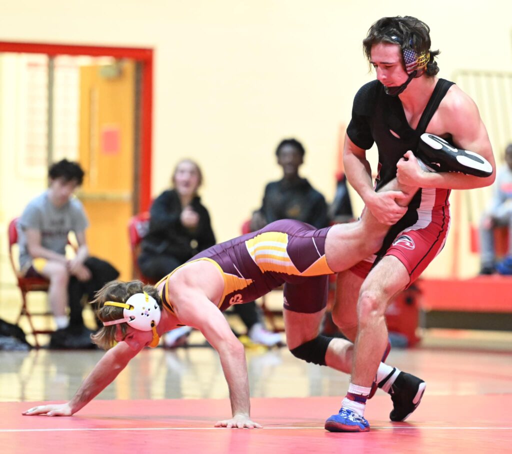Smyrna vs Milford Wrestling match. Photo by Ben Fulton