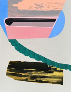Acrylic and spray canvas from "Walking in the City”, by Jennifer Small.