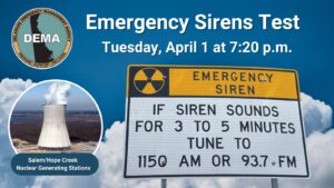 This quarter's emergency sirens test will take place the evening of Tuesday, April 1. (Photo courtesy of DEMA)