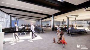 Currently under renovation and expansion, the Wilmington Airport terminal will be officially dedicated as the Thomas R. Carper Passenger Terminal Facility.  (Photo courtesy of drba)