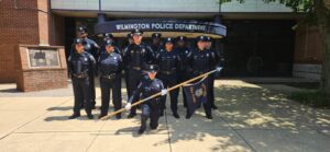 Wilmington welcomes ten new police officers following 104th academy graduation 3 The graduating officers of the 104th Wilmington Police Academy stand together following their swearing-in ceremony at the JPMorgan Chase Building. (Photo courtesy of Wilmington Police Department)