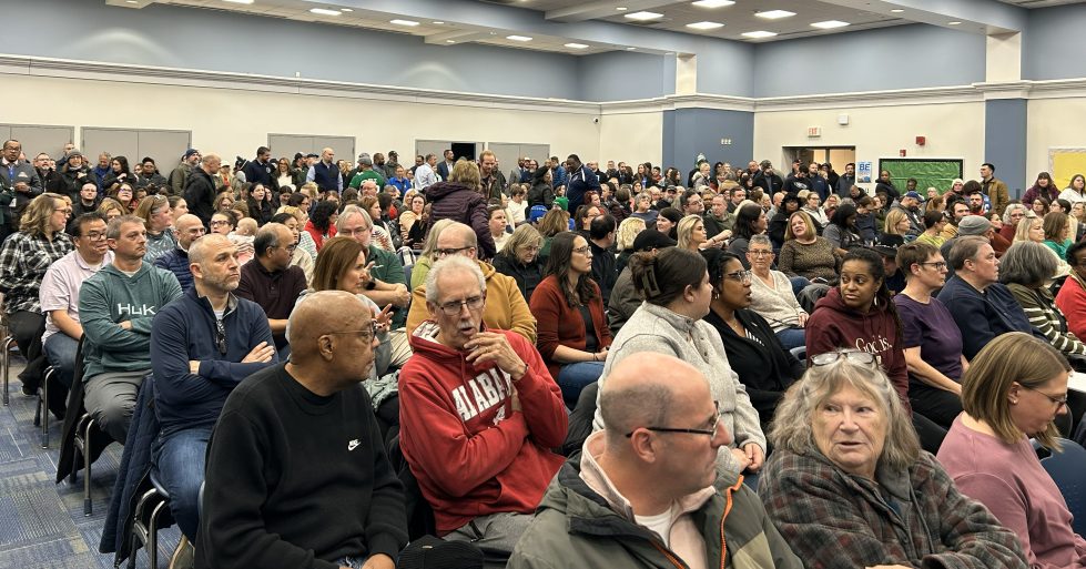 Skepticism Reigns at Public Meeting to Hear About the School Redistricting Proposals 7 Crowded Public session of the Brandywine School Board at Mt. Pleasant Elementary