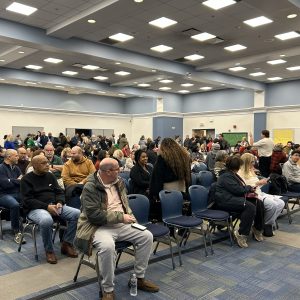 Mt Pleasant Elementary Multipurpose Room filled to overflowing